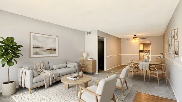 St. Petersburg apartments for rent - image - Classic Two Bedroom - Living Room - Carpet Option (Staged)