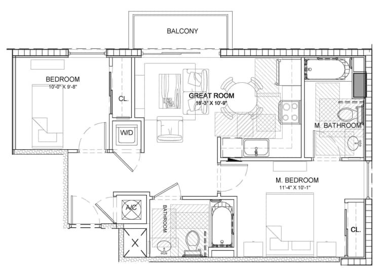St. Petersburg apartments for rent - image - Delmar 745 - B4 Floorplan.jpg
