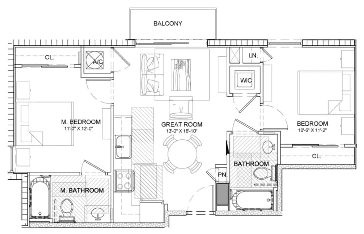 St. Petersburg apartments for rent - image - Delmar 745 - B2 Floorplan.jpg