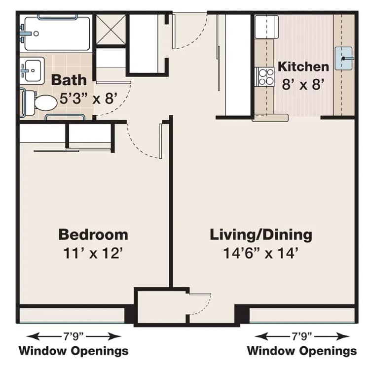 St. Petersburg apartments for rent - image - 540 Town Center - Floor Plan.avif