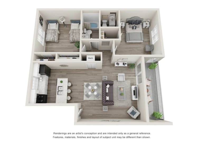St. Petersburg apartments for rent - image - Coquina - 2D Floor Plan