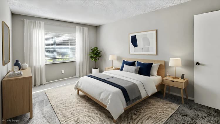 St. Petersburg apartments for rent - image - Premium One-Bedroom - Bedroom (Staged)