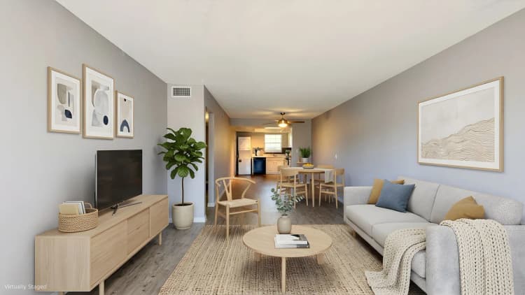 St. Petersburg apartments for rent - image - Premium Two Bedroom - Living Room - Vinyl Option (Staged)